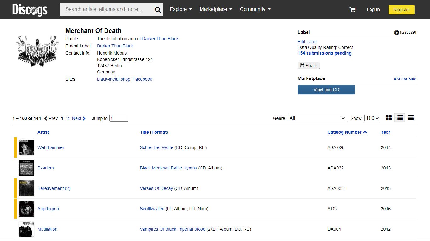 Merchant Of Death Label | Releases | Discogs